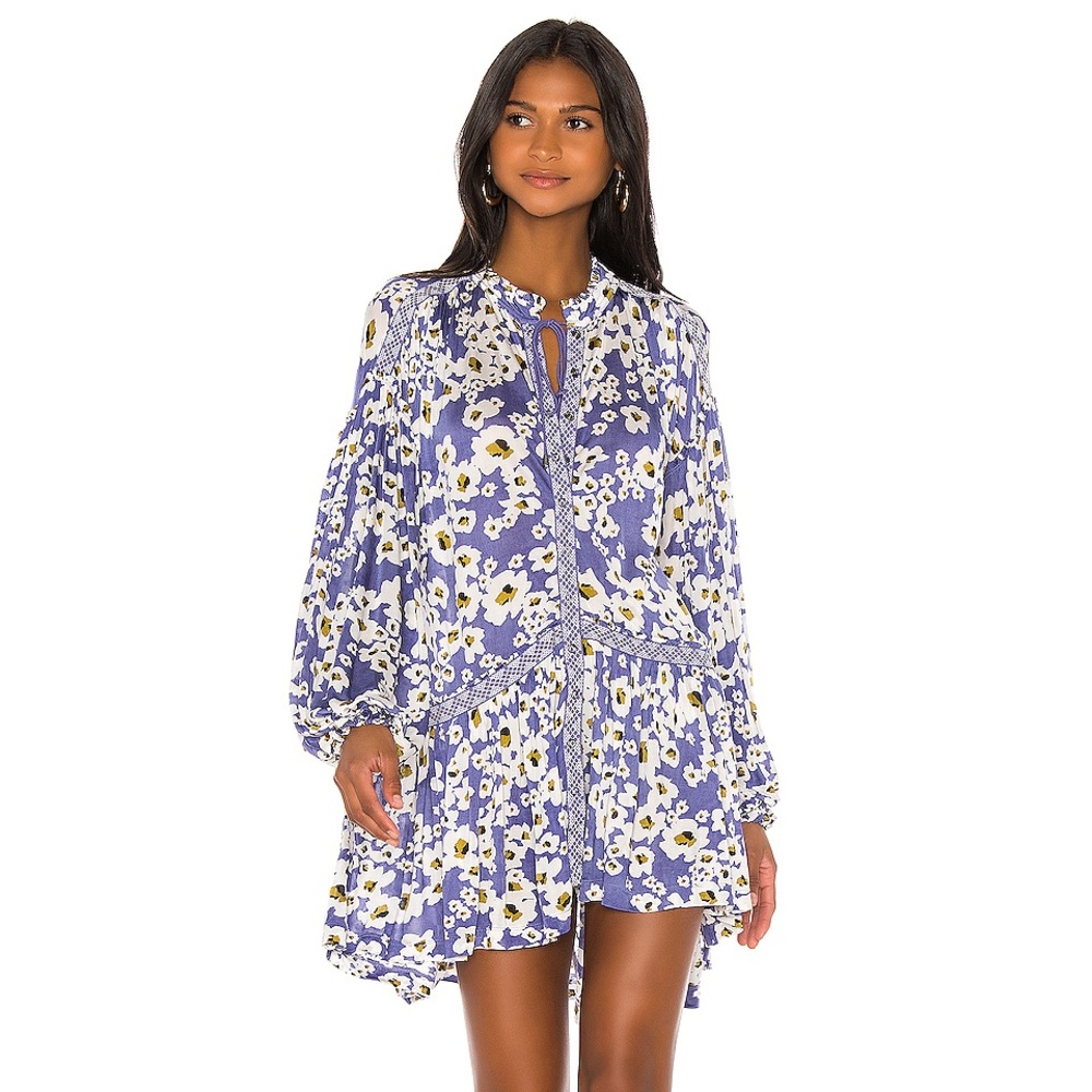 Free people love letter tunic in blue